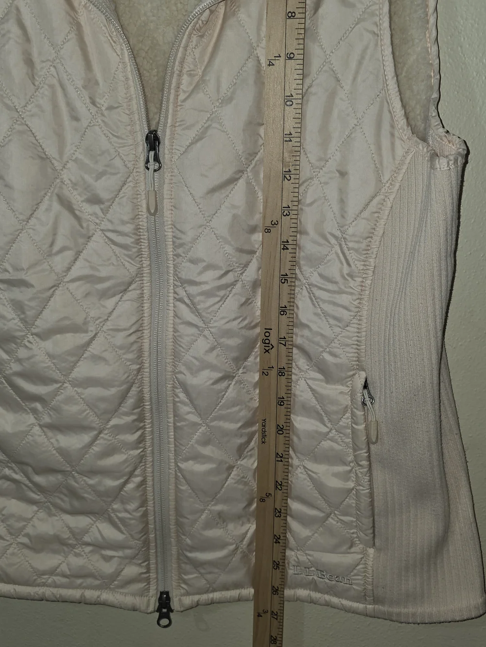 L.L. Bean Women's Quilted Sleeveless Vest in Cream - Picture 11 of 11